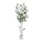 Artificial Minimalist Olive Tree in White Decorative Planter